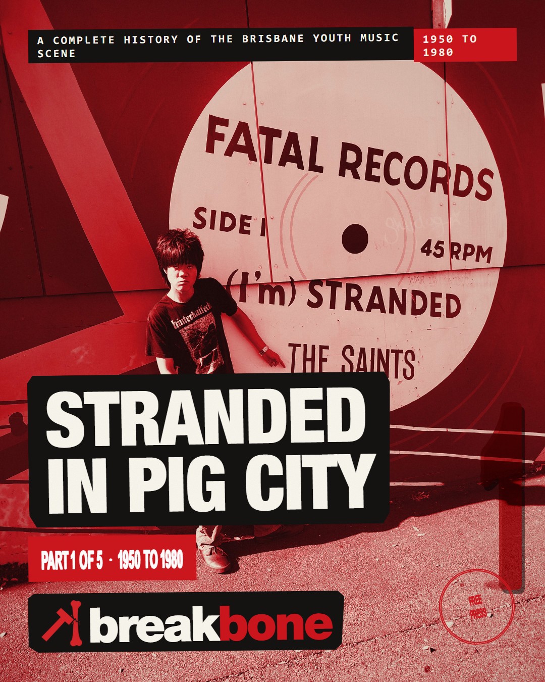 Part 1 cover, the (I'm) Stranded single painted a storey tall