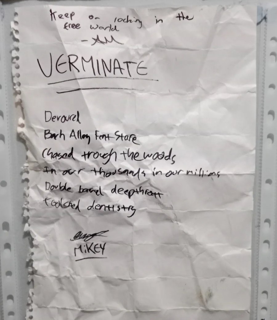 Torn setlist relic